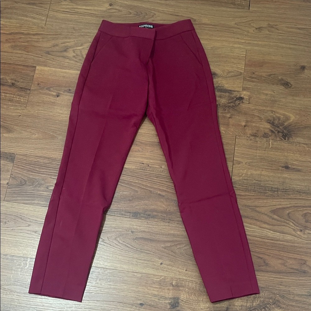 Express Women's Deep Red Straight Leg Pants
